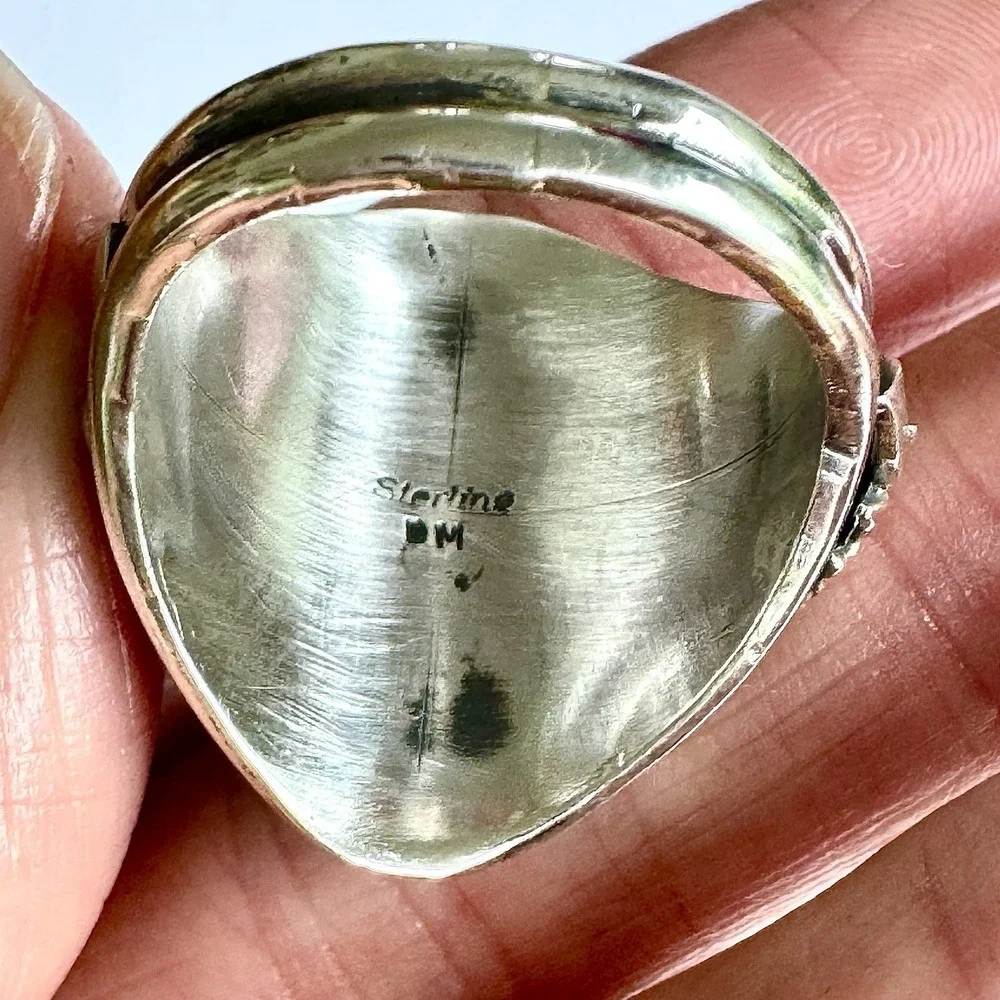 Navajo‎ Eagle Mens Ring Turquoise Sz 11 Signed DM Sterling Native American USA